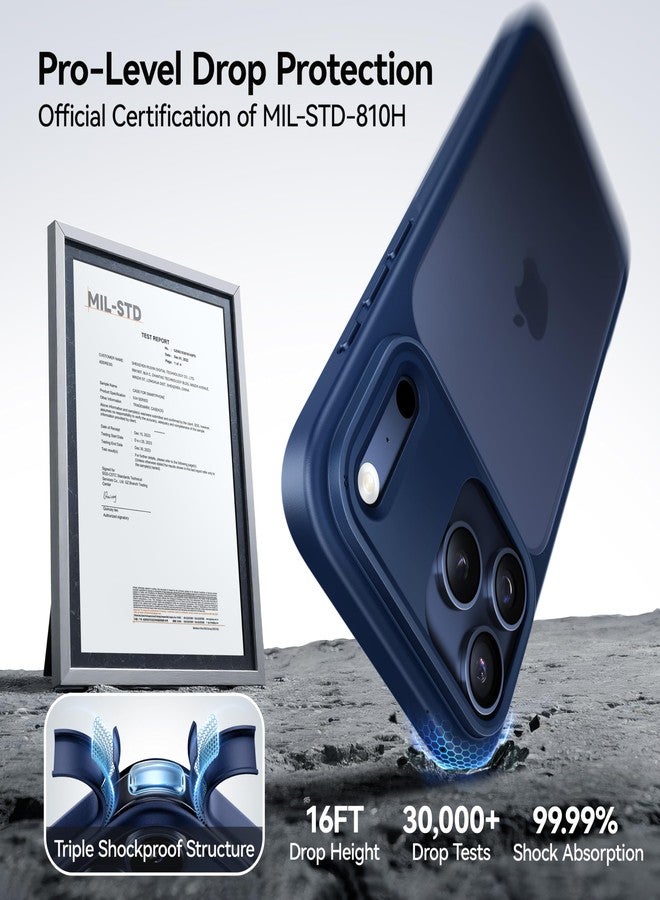 جراب CASEKOO لهاتف iPhone 17 Pro، [تقنية Never Yellow] [حماية من السقوط بدرجة عسكرية] جراب شفاف رفيع للنساء والرجال لهاتف iPhone 17 Pro مقاس 6.3 بوصة، أزرق فاتح - Image 2