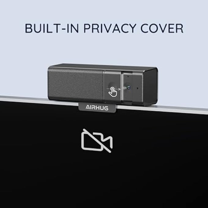 rayihni 3 IN 1 WEBCAM - 1080P WEBCAM WITH MICROPHONE AND SPEAKER, USB WEBCAM WITH PRIVACY COVER, FOR VIDEO CONFERENCING/ONLINE CLASS/GAME LIVE - Image 2
