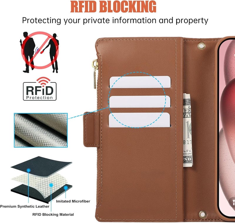 Wallet Flip Case for iPhone 15 Pro Max/15 Pro/15 Plus/15, Magnetic Detachable Phone Case with Large Space Card Slots Stylish Leather Cover (Black,15 ProMax) - Image 5