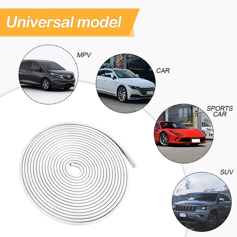 Osilly Car Door Edge Guards, 16Ft Rubber Seal Car Door Edge Trim, U Shape Door Edge Protector Guard, Aluminum Weather Proofing Automotive Door Edge Molding Protection for Most Car (White) - Image 4