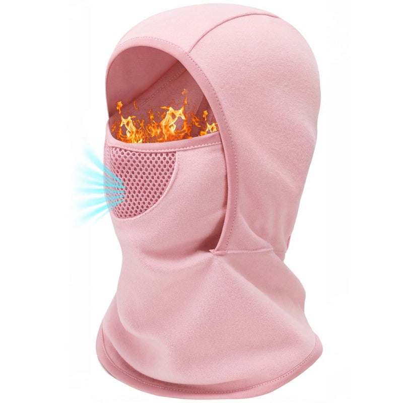 Outrip Breathable Kids Balaclava Ski Mask for Boys Girls - Windproof Fleece Winter Face Mask Cover for Cold Weather (US, Age, 5 Years, 12 Years, Pink) - Image 1