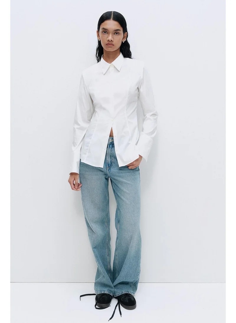 H&M Shoulder-pad tapered-waist shirt