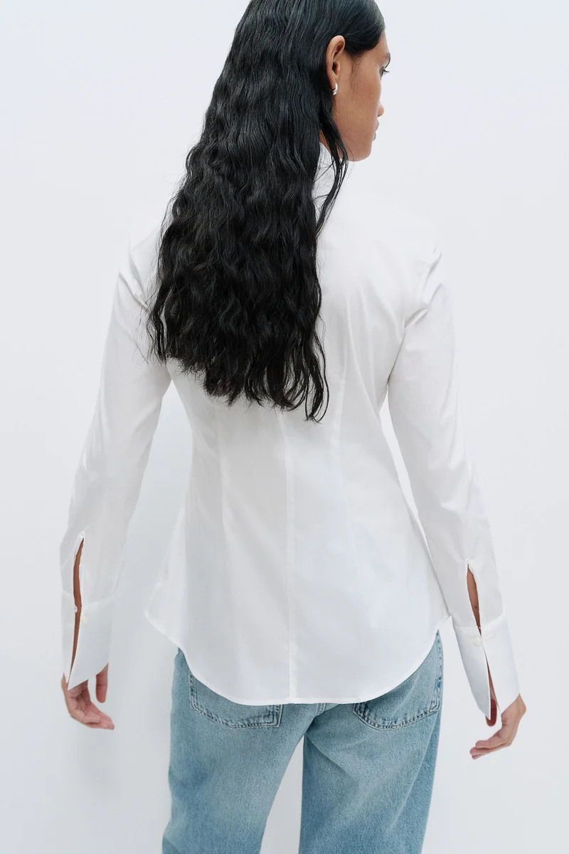 H&M Shoulder-pad tapered-waist shirt