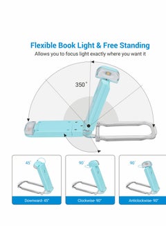 KASTWAVE Book Reading Light, USB Rechargeable Books for in Bed, Blue Blocking, 2 Brightness Levels, LED Clip On Lights with Kids Eye Protection  - Image 4