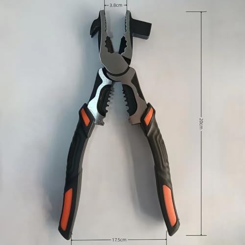 Gopendra Hammer Wire Cutter Spanner Diagonal Pliers Creative Steel Wire Pliers (black, Wire Strippers with hammer) - Image 2