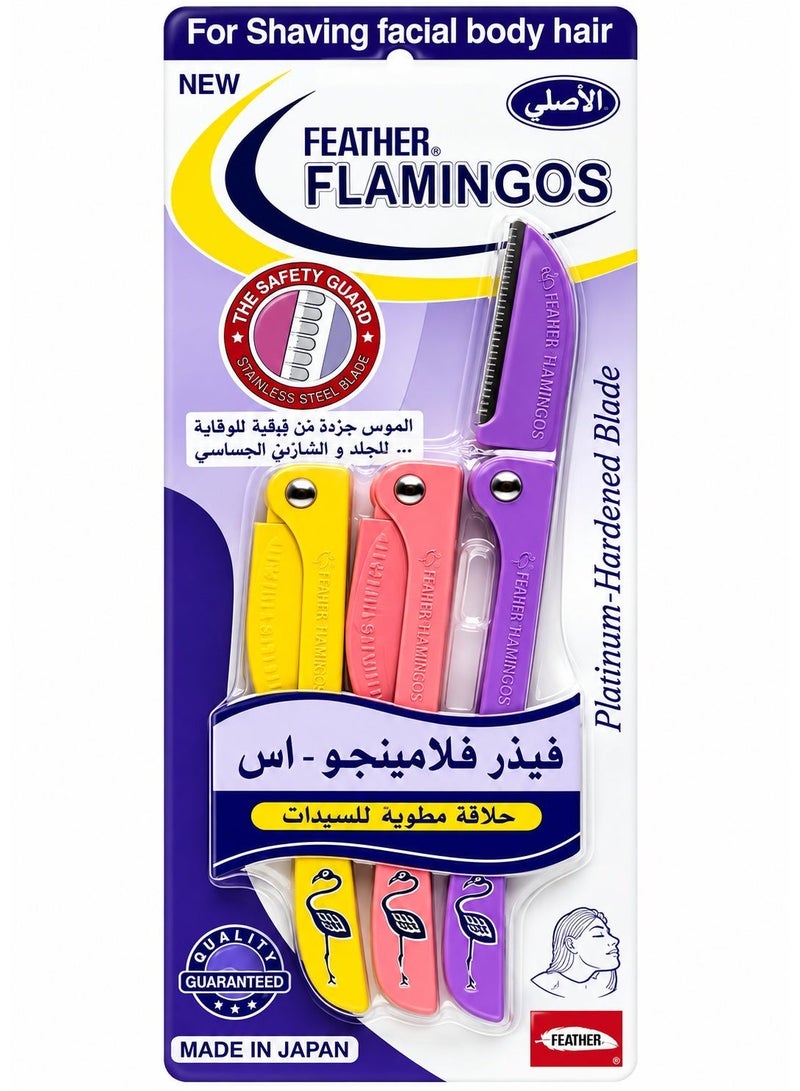فيذر-فلامنجو فلامينجو فيذؤ فلامينجو شفرات الحلاقة النسائية لإزالة شعر الوجه والجسم 3 شفرات - Image 3