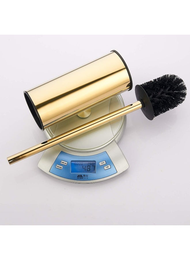 BGL Toilet Brush Holder Gold, Stainless Steel 304 Gold Round Freestanding Toilet Bowl Brush and Holder for Bathroom - Image 5