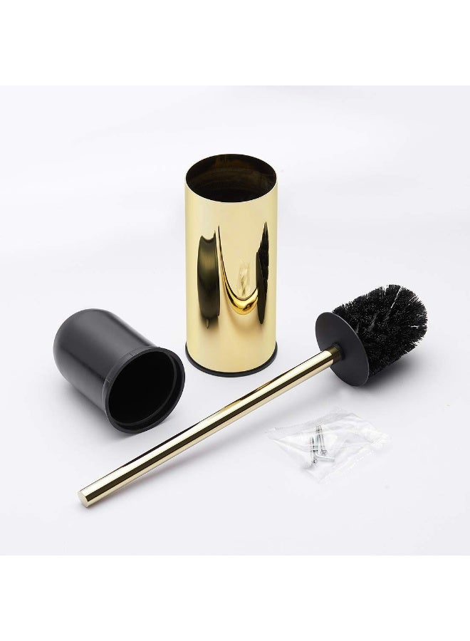 BGL Toilet Brush Holder Gold, Stainless Steel 304 Gold Round Freestanding Toilet Bowl Brush and Holder for Bathroom - Image 4