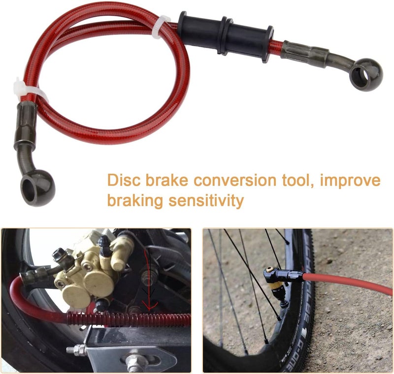 Mtsooning 120cm Motorcycle Brake Clutch Line, Universal Hydraulic Oil Pipe, Rotatable Front & Rear Gas Hose Banjo Bolt Replacement for Dirt Bike ATV Moped Scooter - Image 5