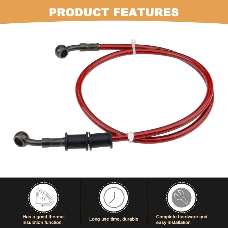 Mtsooning 120cm Motorcycle Brake Clutch Line, Universal Hydraulic Oil Pipe, Rotatable Front & Rear Gas Hose Banjo Bolt Replacement for Dirt Bike ATV Moped Scooter - Image 4