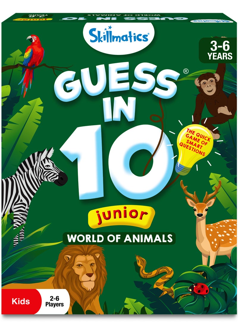 Skillmatics Guess in 10 Junior World of Animals, Card Game for Kids, Boys, Girls, and Families Who Love Educational Toys, Travel Friendly, Gifts for Ages 3, 4, 5, 6  - Image 1
