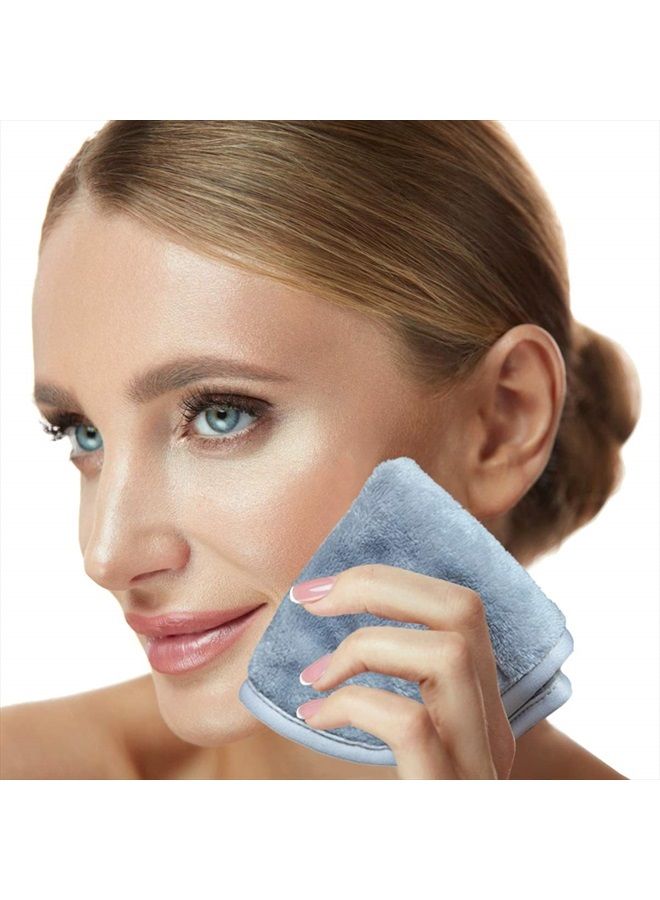 PINOWU [4 Pack] Microfiber Fleece Makeup Remover Cloths (8x8 inch) for Face, Ultra Soft Chemical Free Reusable Facial Cleaning Towel for All Skin Types - Image 3
