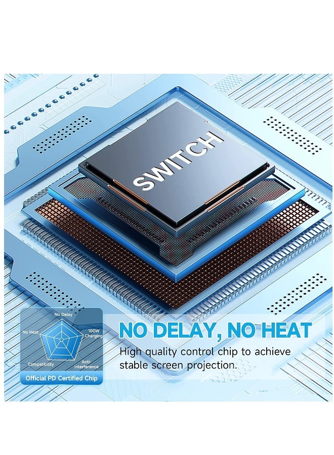 Portable Switch Dock USB Type C to HDMI Conversion Cable for TV Docking Mode on Switch, Steam Deck, Samsung Dex Station, and S21 S20 Note20 TabS7 4K for Travel - Image 5