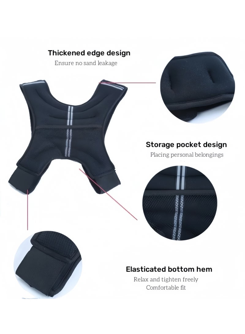 Lee Yon Adjustable Weighted Vest Weight Jacket for Men and Women with Reflective Stripe for Running Strength Training Workout Jogging Walking Home Gym Fitness Unisex, (3KG, Black) - Image 5