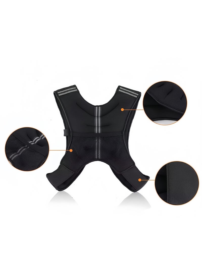Lee Yon Adjustable Weighted Vest Weight Jacket for Men and Women with Reflective Stripe for Running Strength Training Workout Jogging Walking Home Gym Fitness Unisex, (3KG, Black) - Image 3