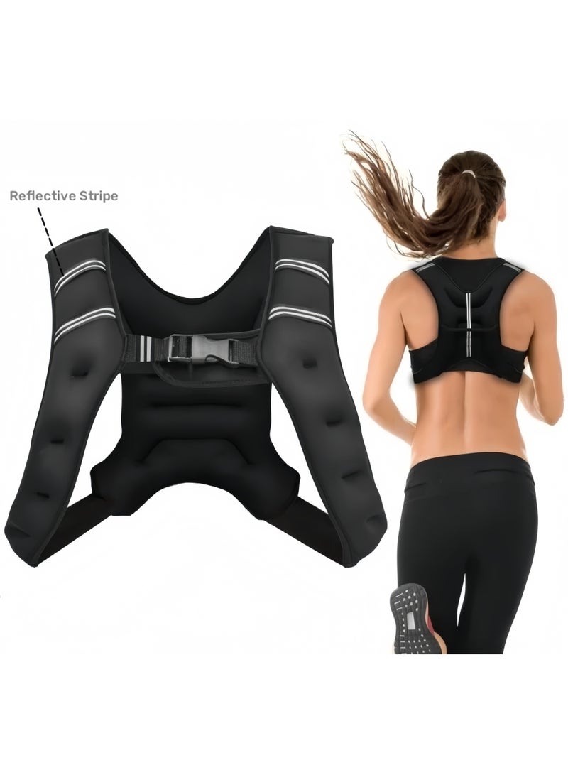 Lee Yon Adjustable Weighted Vest Weight Jacket for Men and Women with Reflective Stripe for Running Strength Training Workout Jogging Walking Home Gym Fitness Unisex, (3KG, Black) - Image 1