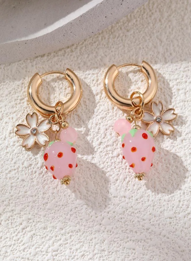 Take Two Fruit Strawberry Hoop Earrings