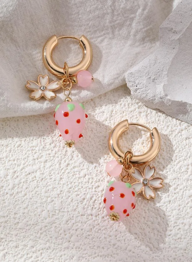 Take Two Fruit Strawberry Hoop Earrings