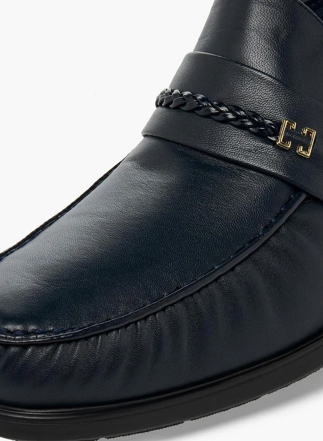 Pinosos Navy Men Slip-On Genuine Leather Loafers for Men | Best Price UAE
