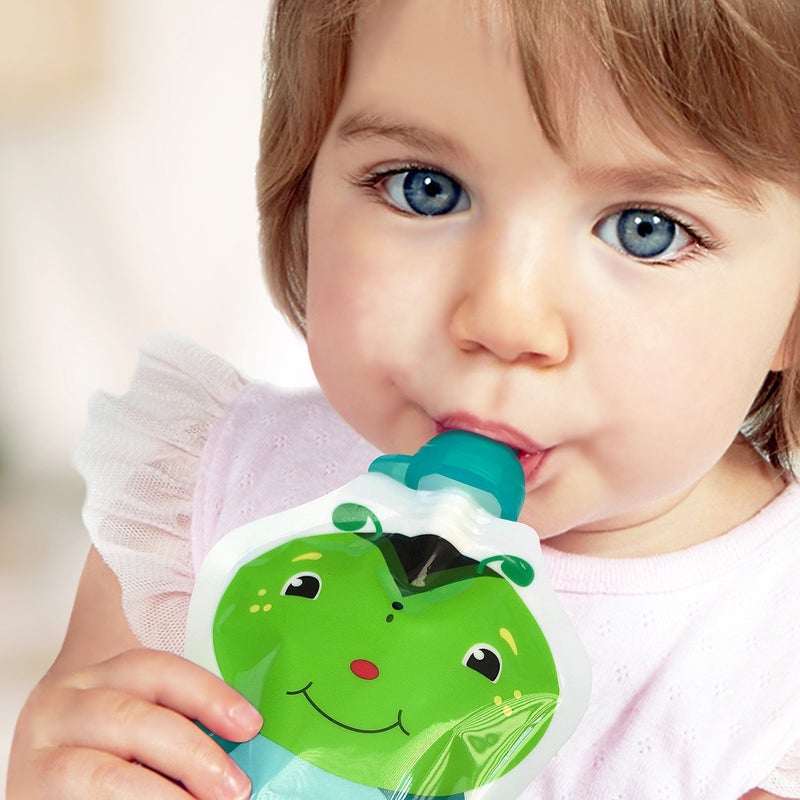 ChooMee Reusable Food Pouches, Snakpack 5 Oz | Ideal For Baby Food, Smoothies And Purees | Secure Double Lock Zipper, Wide Bottom, Bpa Free | 4 CT Freshsquad 5 Fl Oz (Pack Of 4) Assorted - Image 2