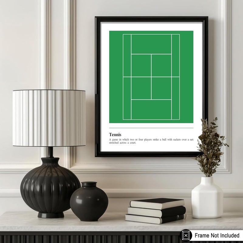 Poster Master ملصق ماستر تعريف التنس - ملصق رياضي - فن رياضي - تصميم حائط تعليمي - فن التربية البدنية - ديكور رائع للصالة الرياضية أو غرفة المعيشة أو المكتب - 8x10 بدون إطار - Image 3