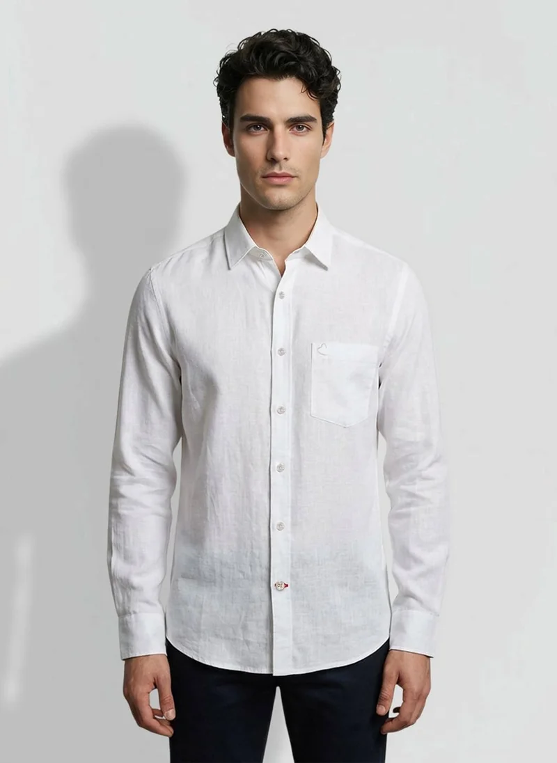 Being Human White Regular Fit Men's Long Sleeve Shirts