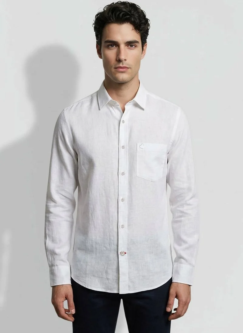 Being Human White Regular Fit Men's Long Sleeve Shirts