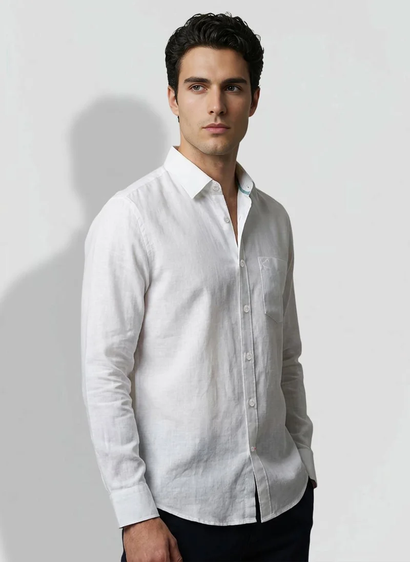 بيينغ هيومان White Regular Fit Men's Long Sleeve Shirts