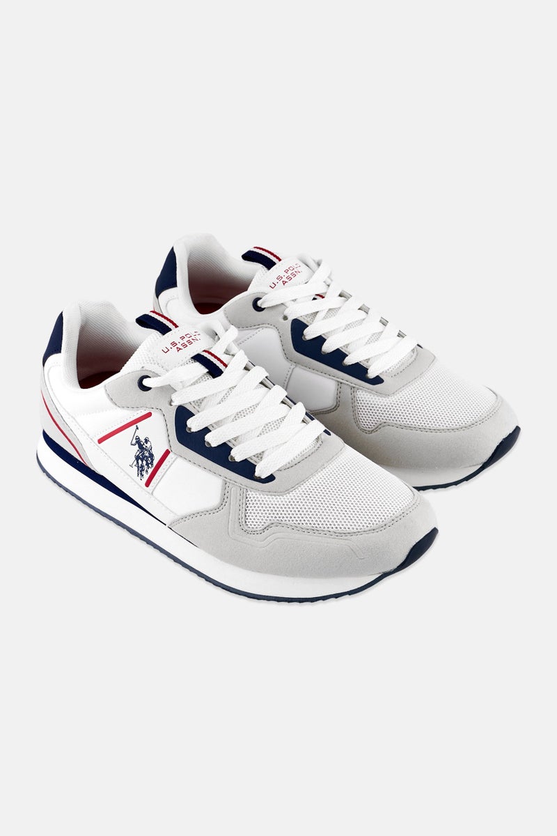 U.S. Polo Assn. Men Lace Up Brand Logo Micro Suede Shoes, Multicolor  - Image 1