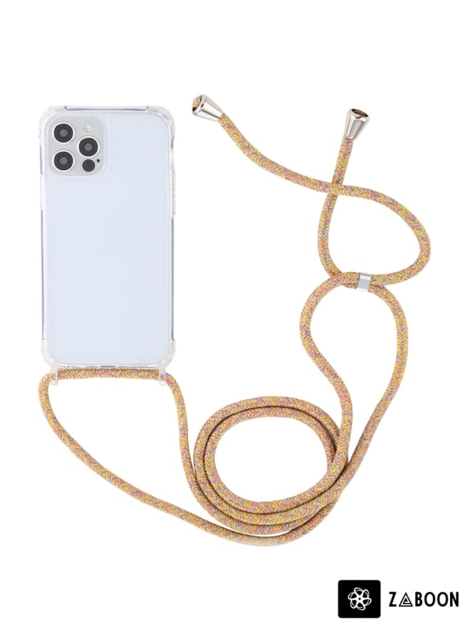 Zaboon Protective Case Cover For iPhone 14 Pro Transparent Acrylic Airbag Shockproof Phone Protective Case with Lanyard - Image 2