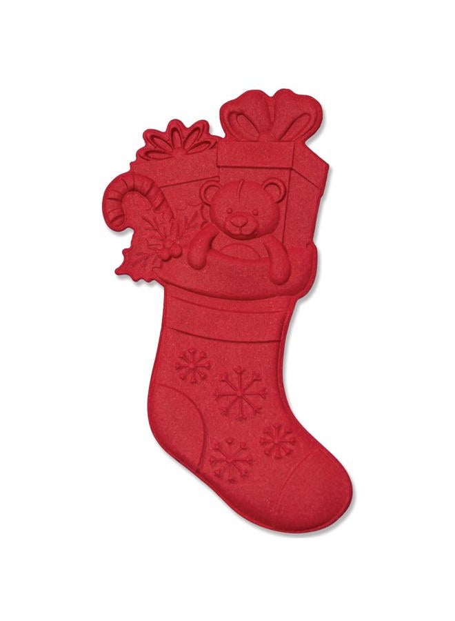 Sizzix Sizzx 3-D Impresslits Embossing Folder Christmas Stocking by Kath Breen | 665764 | Chapter 3 2022, Multicolor - Image 1