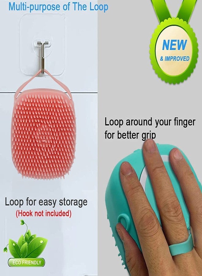 V A Body Scrubber for Men Silicone Bath Brush with Shower Gel Soap Dispenser Mud & Dirt Remover with Soft Silicone Bristle with Non-Toxic Brushes for Nourishing Cleaning Exfoliating Your Skin - Pack of 1 - Image 5