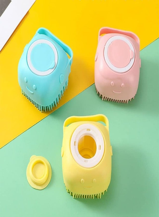 V A Body Scrubber for Men Silicone Bath Brush with Shower Gel Soap Dispenser Mud & Dirt Remover with Soft Silicone Bristle with Non-Toxic Brushes for Nourishing Cleaning Exfoliating Your Skin - Pack of 1 - Image 1