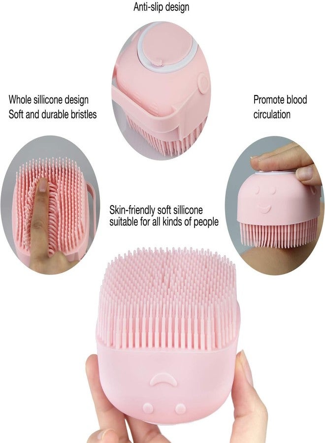 V A Body Scrubber for Men Silicone Bath Brush with Shower Gel Soap Dispenser Mud & Dirt Remover with Soft Silicone Bristle with Non-Toxic Brushes for Nourishing Cleaning Exfoliating Your Skin - Pack of 1 - Image 4