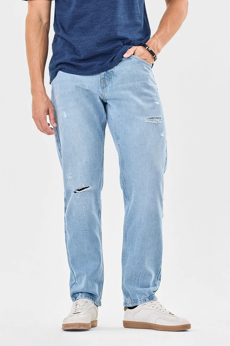 SNITCH Relaxed Fit Distressed Jeans