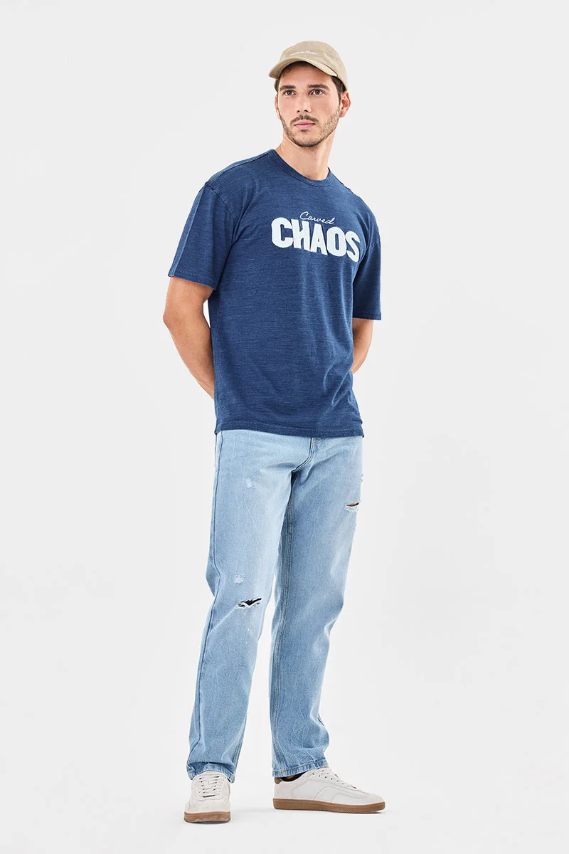 SNITCH Blue Relaxed Fit Distressed Jeans for Men | Best Price UAE