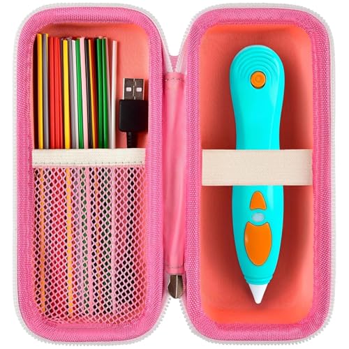 GWCASE Case Compatible with 3Doodler Start+ Essentials (2024 2023) 3D Printing Pen for Kids, Travel Organizer Carryer for Filament Refill Packs, Micro-USB Charger (Box Only)-Pink - Image 1