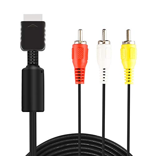 Xahpower 6Ft AV Cable for PS2 PS1 PS3, AV to RCA Composite Audio Video TV Cord Compatible with Playstation 1 2 3 - Image 1