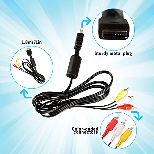 Xahpower 6Ft AV Cable for PS2 PS1 PS3, AV to RCA Composite Audio Video TV Cord Compatible with Playstation 1 2 3 - Image 5