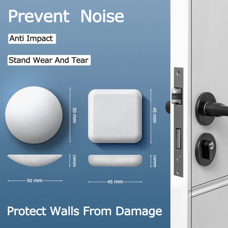 XoYoZo Door Stoppers Wall Protector Buffer Guard Doorknob Door Handle Bumper Self Adhesive Silencer Soft Rubber Crash Pad for Home Office - Image 2