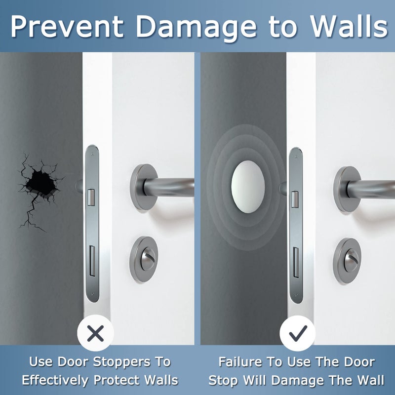 XoYoZo Door Stoppers Wall Protector Buffer Guard Doorknob Door Handle Bumper Self Adhesive Silencer Soft Rubber Crash Pad for Home Office - Image 4