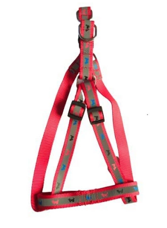 مجموعة حزام من النايلون قابل للتعديل مقاس 3/4 بوصة مع حزام من النايلون مطبوع عليه كلب صغير للجراء من الحجم المتوسط والكبير 0.75 بوصة 22 مم (أحمر) - Image 5