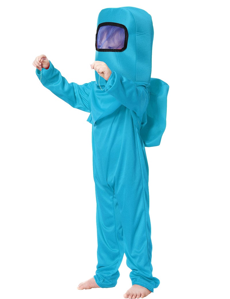 Noucher Noucher Kids Astronaut Costume Game Space Suit Red Jumpsuit Halloween Backpack Cosplay Costumes for Boys Kids Girls Aged 310Tag XL910T Light Blue 