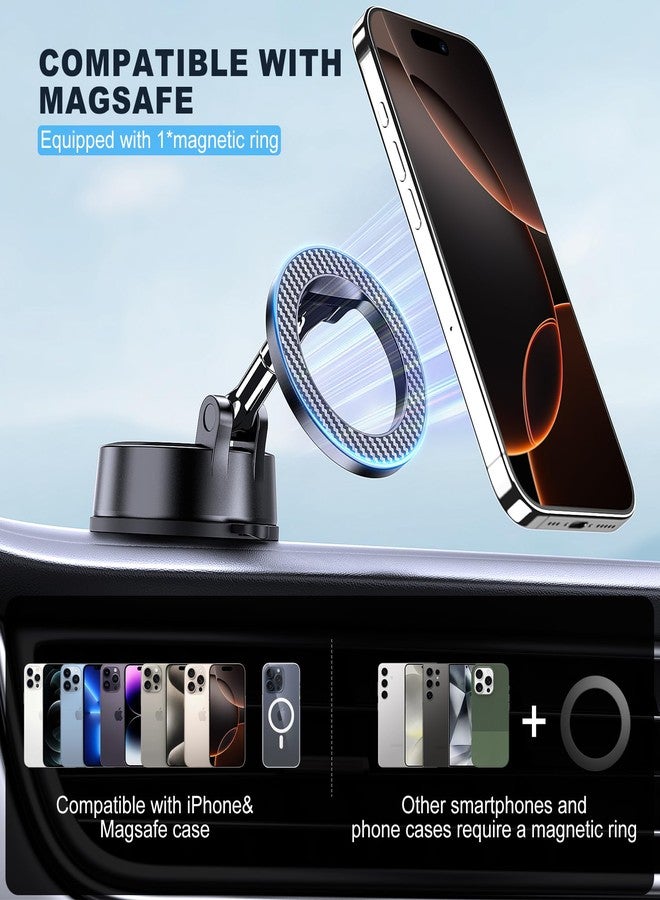 MOKPR Car Phone Holder for Magsafe, Magnetic Car Phone Mount Foldable Hands-Free Suction Cup Phone Holders for Your Car for iPhone 16 Pro/Pro Max 15 14 13 12 - Image 2
