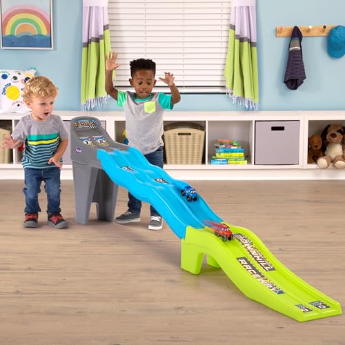 Simplay3 Fast Track Downhill Raceway Dual Racetrack for Kids Cars for Toddlers 2 Toy Race Cars Included Made in USA - Image 5