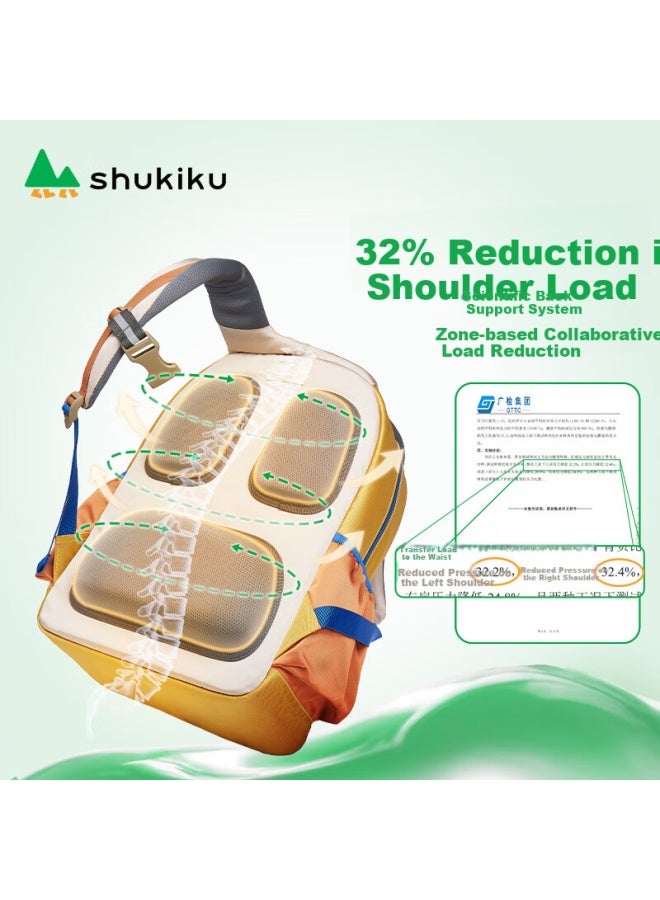 Shukiku Colorful Children's Spine-protecting Backpack For Primary School Students Grades 1-6, Lightweight Double Shoulder Bag Gift Box Set, Caramel Pudding, M Size - Image 4