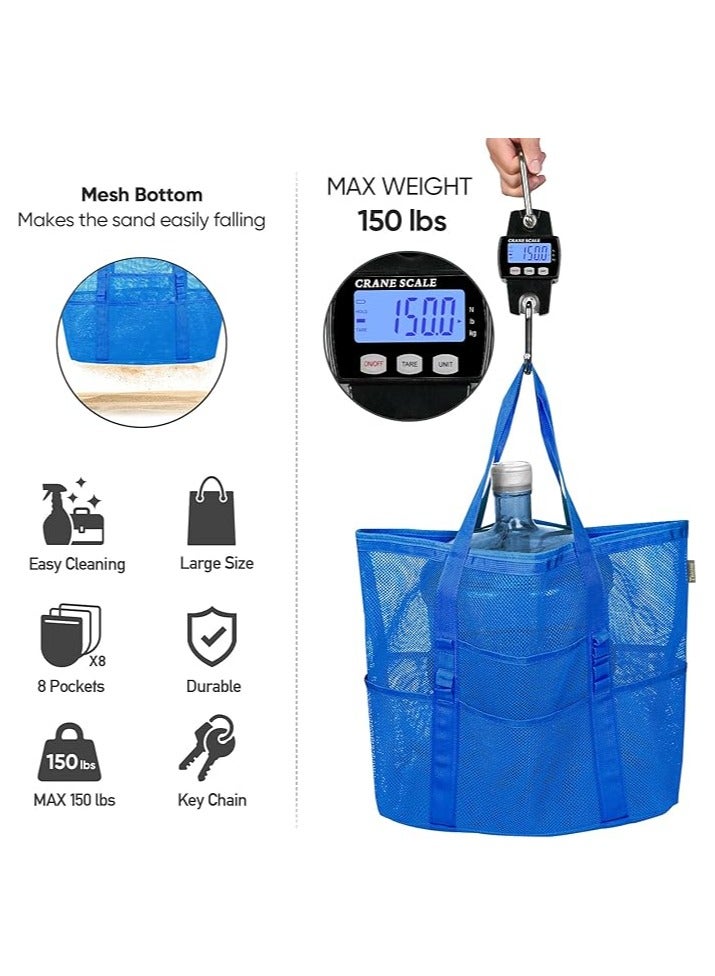 Swift Large Mesh Beach Bag Beach Tote Bag Summer Holiday Bag Mesh Swimming Bag Pool Bag Weekend Bag Shopping Tote Bag - Image 3