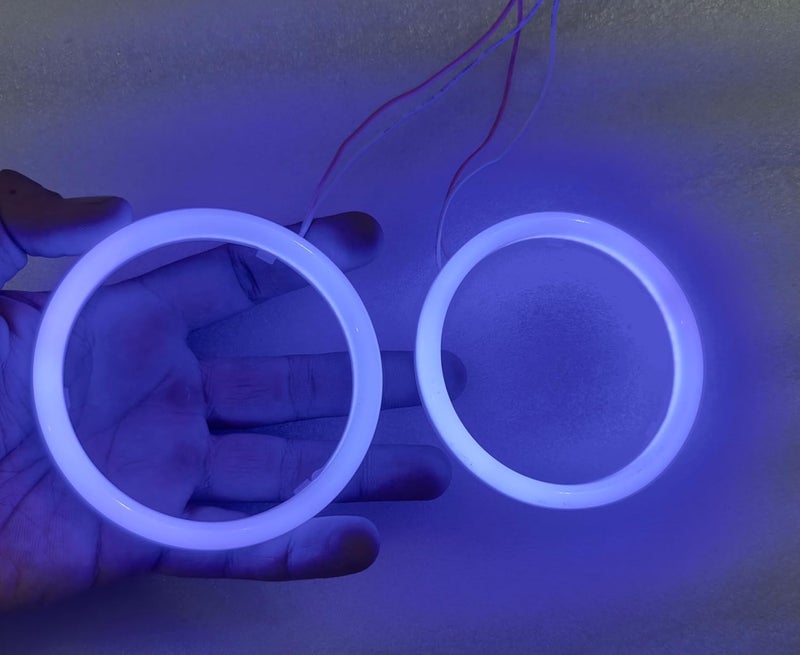 AUTO MT -95MM UNIVERSAL COTTON COB RING CAR BIKE DRL Daytime Running Light Angle Eyes Led Ring Bike COB LED Angel Eyes Halo Ring DRL Halo Ring COB Chips (-2PC BLUE 95MM COB RING CAR) - Image 5