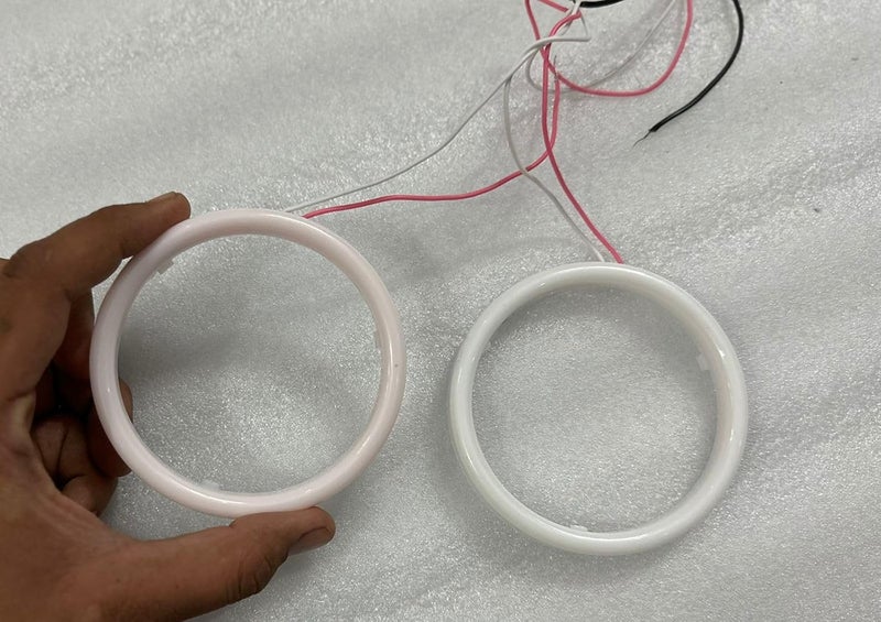 AUTO MT -95MM UNIVERSAL COTTON COB RING CAR BIKE DRL Daytime Running Light Angle Eyes Led Ring Bike COB LED Angel Eyes Halo Ring DRL Halo Ring COB Chips (-2PC BLUE 95MM COB RING CAR) - Image 3
