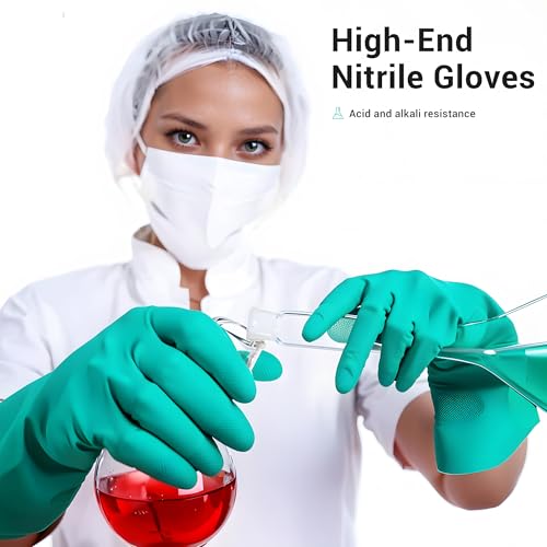 ThxToms Chemical Resistant Nitrile Gloves, Resist Household Acid, Alkali, Solvent and Oil, Latex Rubber Free, 1 Pair Medium - Image 4